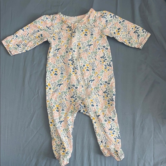 Carter's Pink and Yellow Floral Footies One Piece - Picture 1 of 1
